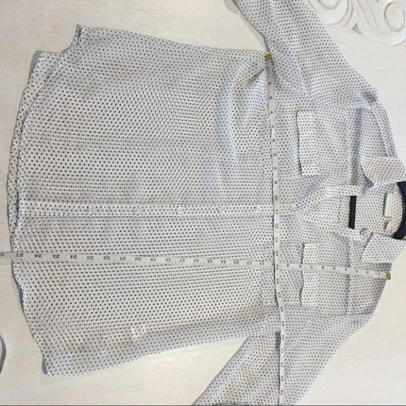 New York & Company Sheer Polka Dot Blouse Shirt - Picture 4 of 7